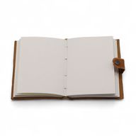 Leather Embossed Notebook (7x5") - Tan Floral Pattern - 200 Pages