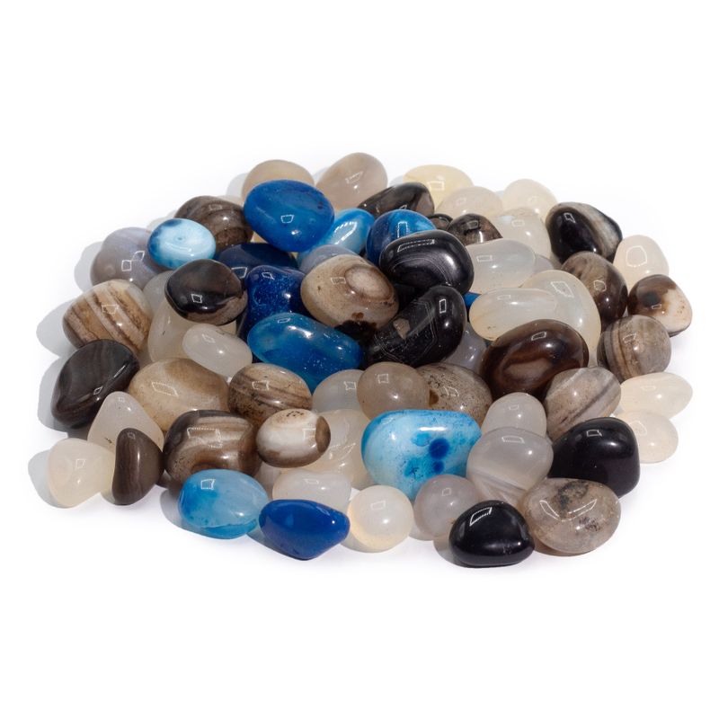 Bulk Natural Mixed Agate - 1kg (approx.. 70 stones)