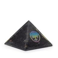 Small Orgonite Pyramid 5.5x4.5cm - Tree of Life - Black Tourmaline Chips