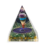 Med Orgonite Pyramid 7x6cm - Pendulum - Green Aventurine Chips