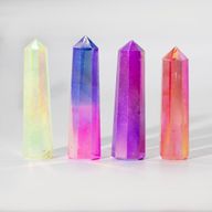 Gemstone Obelisk Points approx 9cm - Aurura Crystal Quartz - Peach