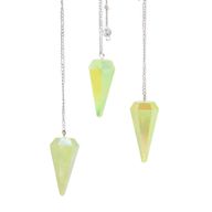 Six Sided Pendulum - Aurora Crystal Pale Green - 4cm