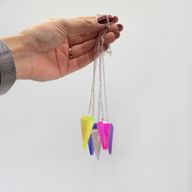 Six Sided Pendulum - Aurora Crystal Angel White - 4cm