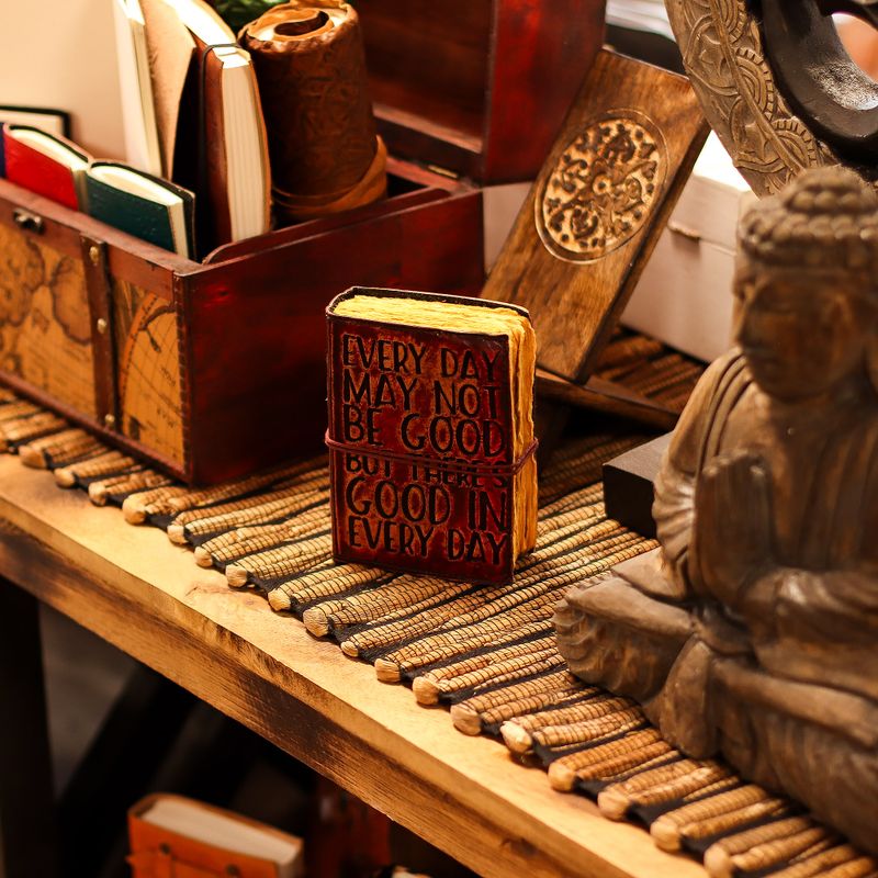 Fat Deckled Edge Leather Notebook (5x3.5") - Every Day May Not Be Good