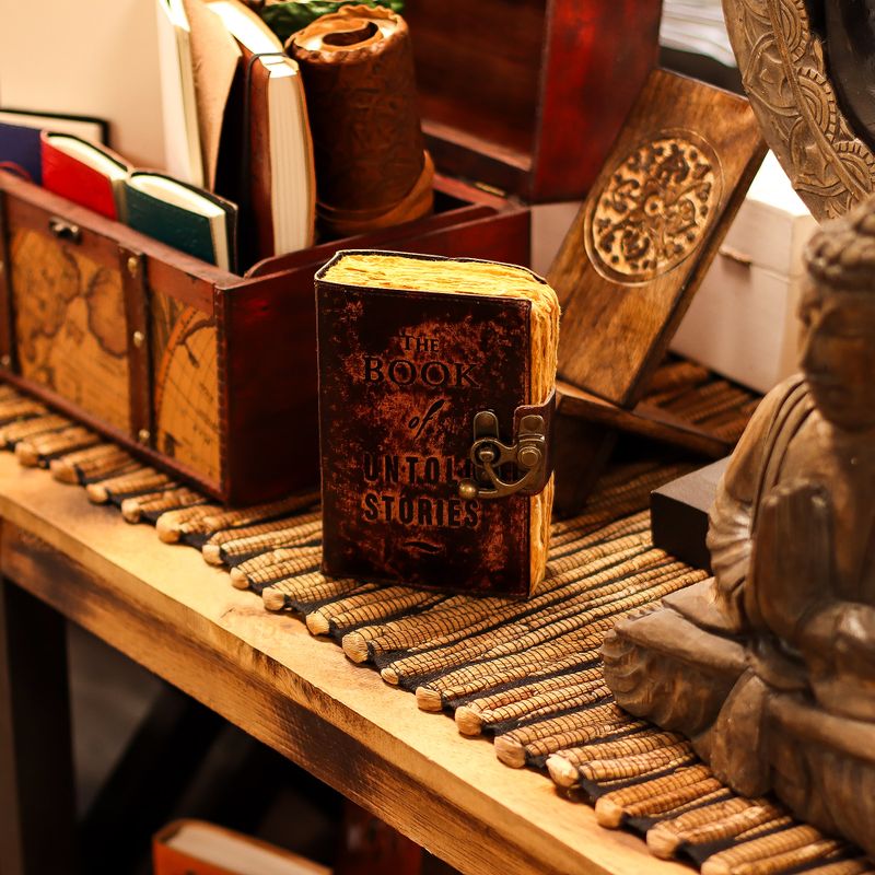 Fat Deckled Edge Leather Notebook (6x4") - The Book of Untold Stories