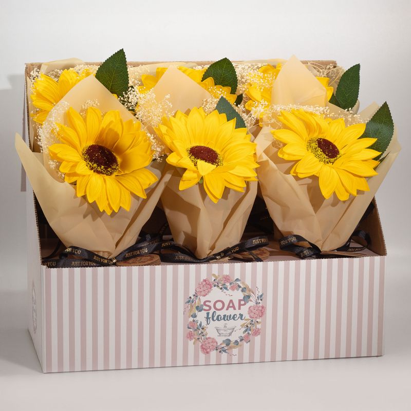 Ready to Retail Soap Flowers - Single Sunflower Bouquet