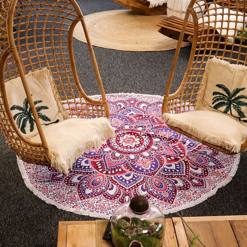 Large Mandala Roundie Art (180cm) - Pink & Purple