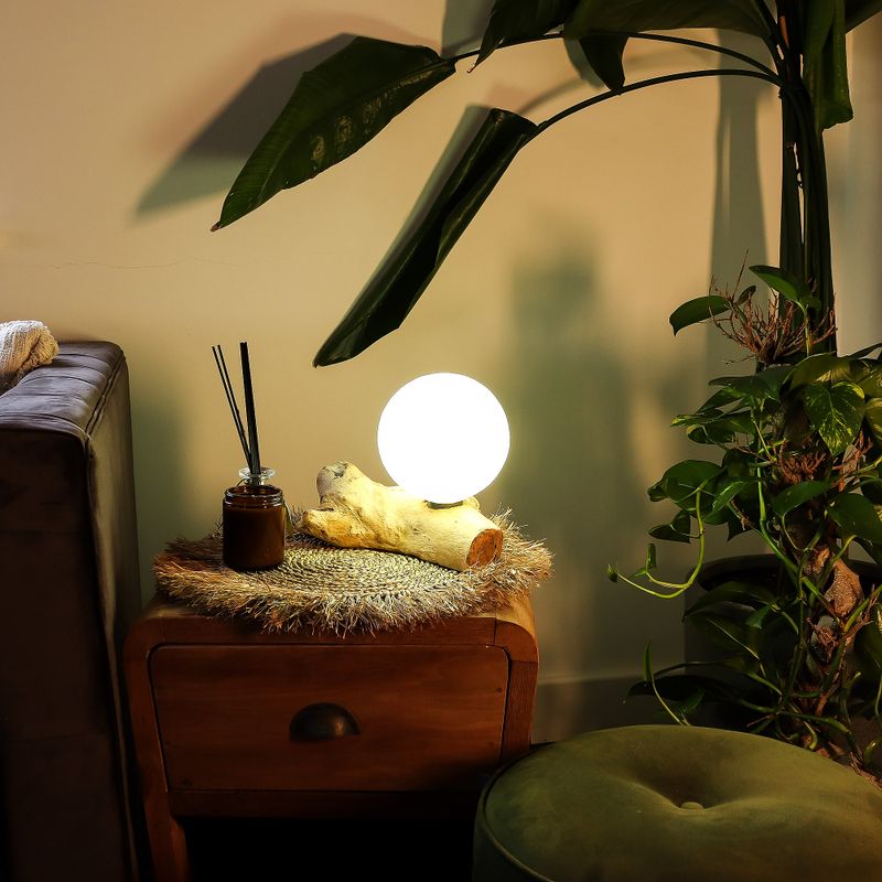 Drift Glow Lamp Cotton Luna Ivory Shade - EU Plug