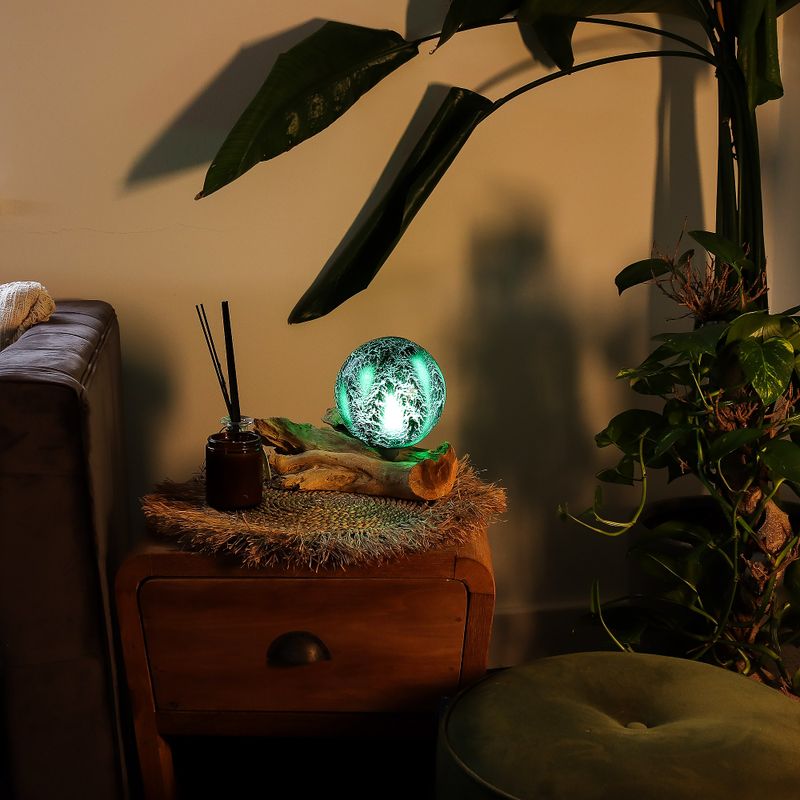 Drift Glow Lamp Emerald Crackle Shade - EU Plug