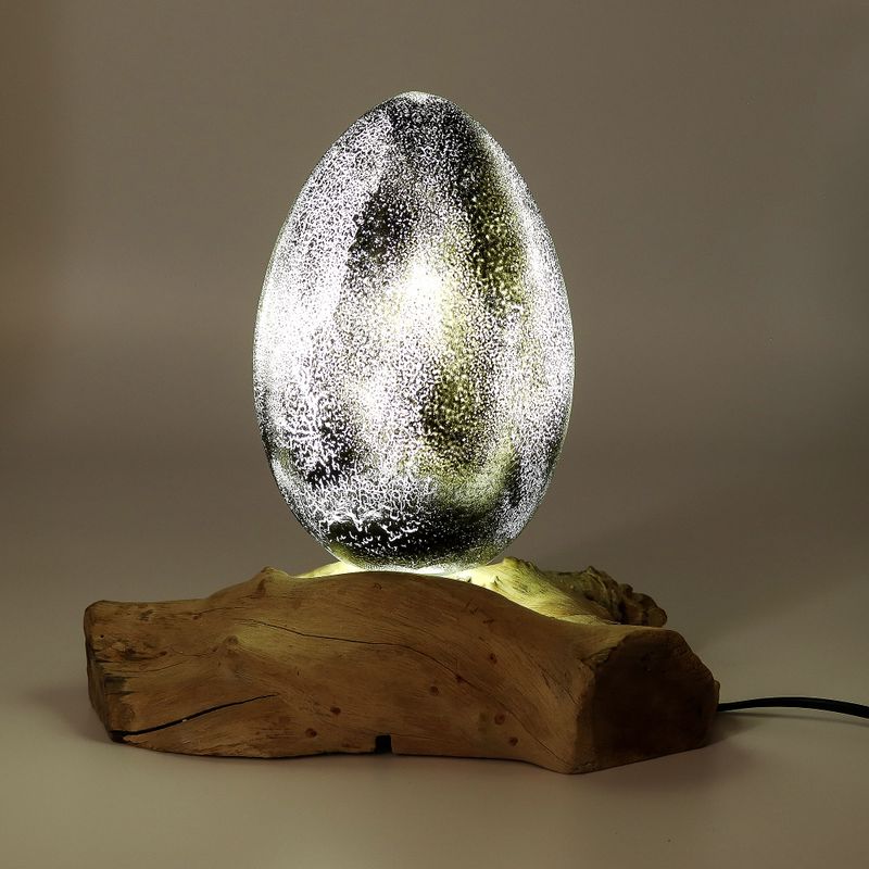 Drift Glow Lamp Crackle Lava Egg Shade - Grey - EU Plug