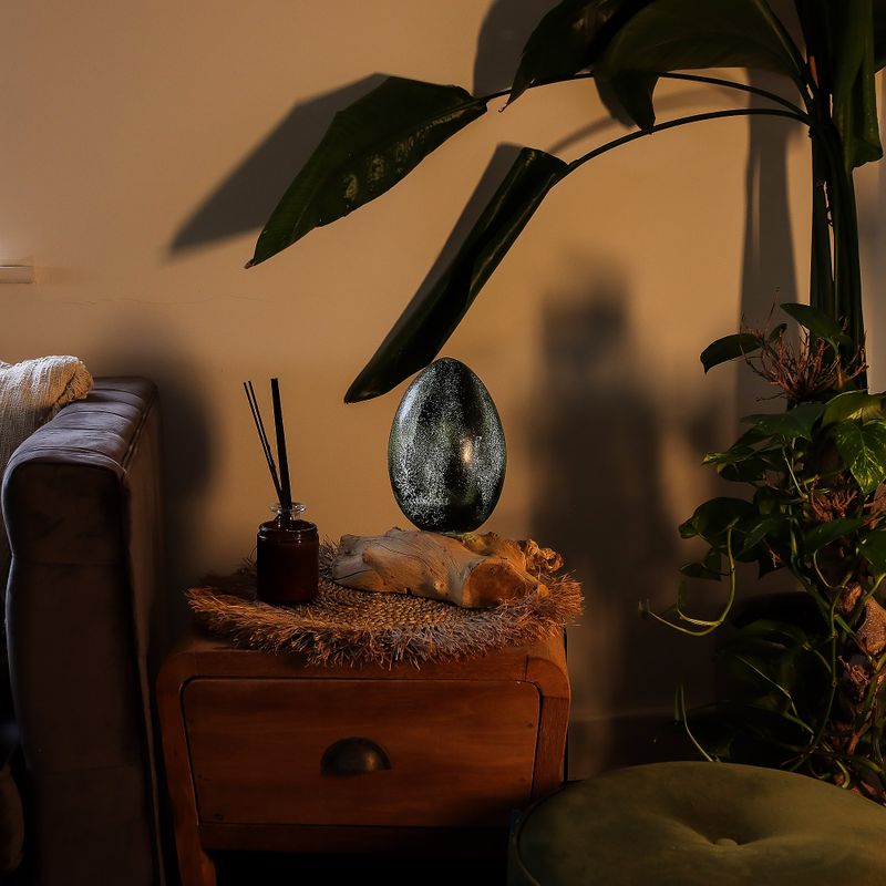 Drift Glow Lamp Crackle Lava Egg Shade - Grey - EU Plug