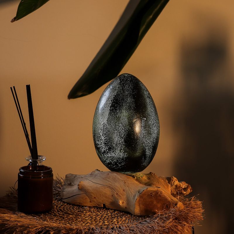 Drift Glow Lamp Crackle Lava Egg Shade - Grey - EU Plug