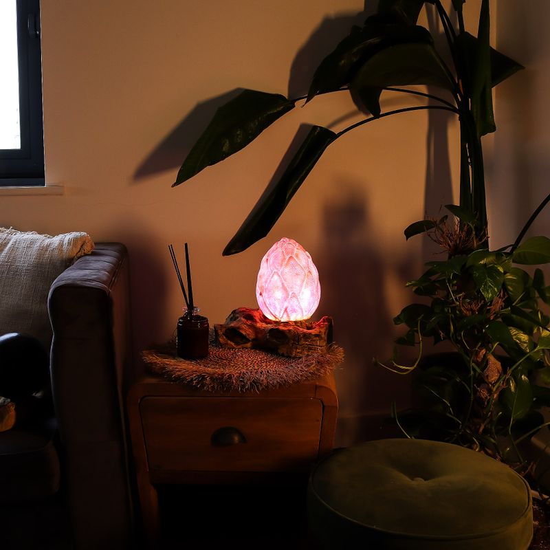 Drift Glow Lamp Crackle Lotus Flower Shade - Purple - EU Plug