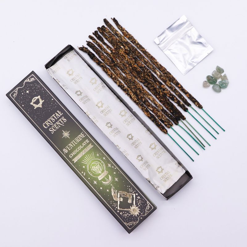 Aventurine Crystal Scents Smudge Incense - Chocolate