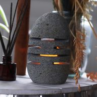 Natural Riverstone Candle Holder - Standing Stone Cut  (9x20cm)