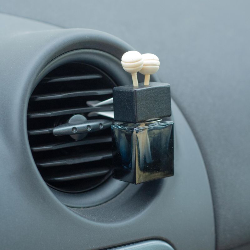 Black Car Diffuser Vent Attach Bottles - 8ml - (3 assorted designs x 4)