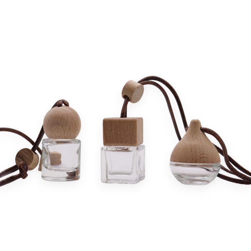 Clear Car Diffuser Hanging Bottles - 8ml - (3 assorted designs x 4)