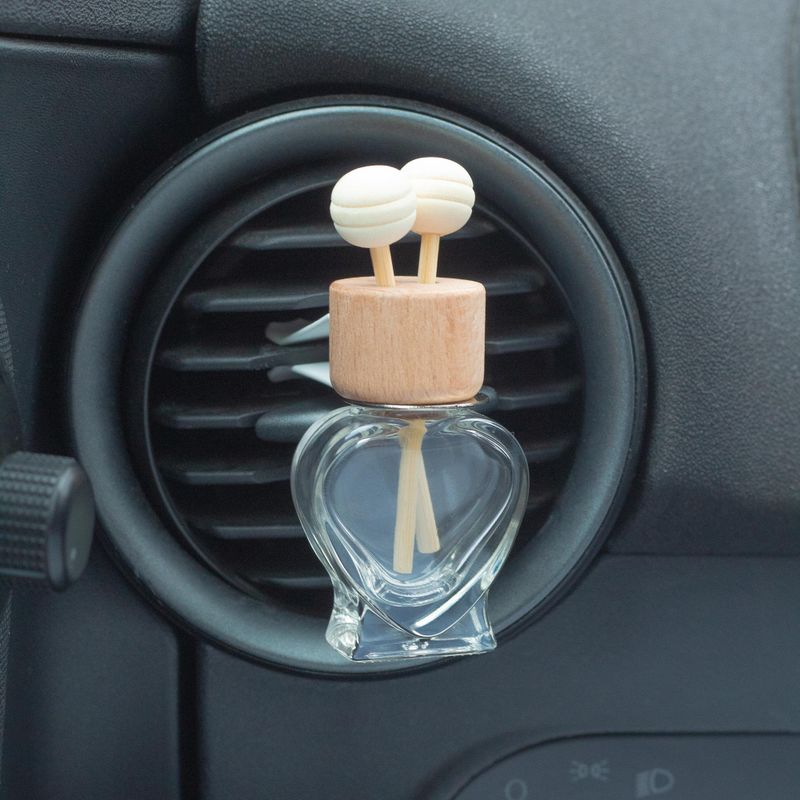 Clear Car Diffuser Vent Attach Bottles - 8ml - (3 assorted designs x 4)