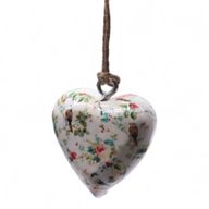 Large Decor Wood Hearts - Victorian Flower (50) - in Display Jar