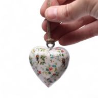 Large Decor Wood Hearts - Victorian Flower (50) - in Display Jar
