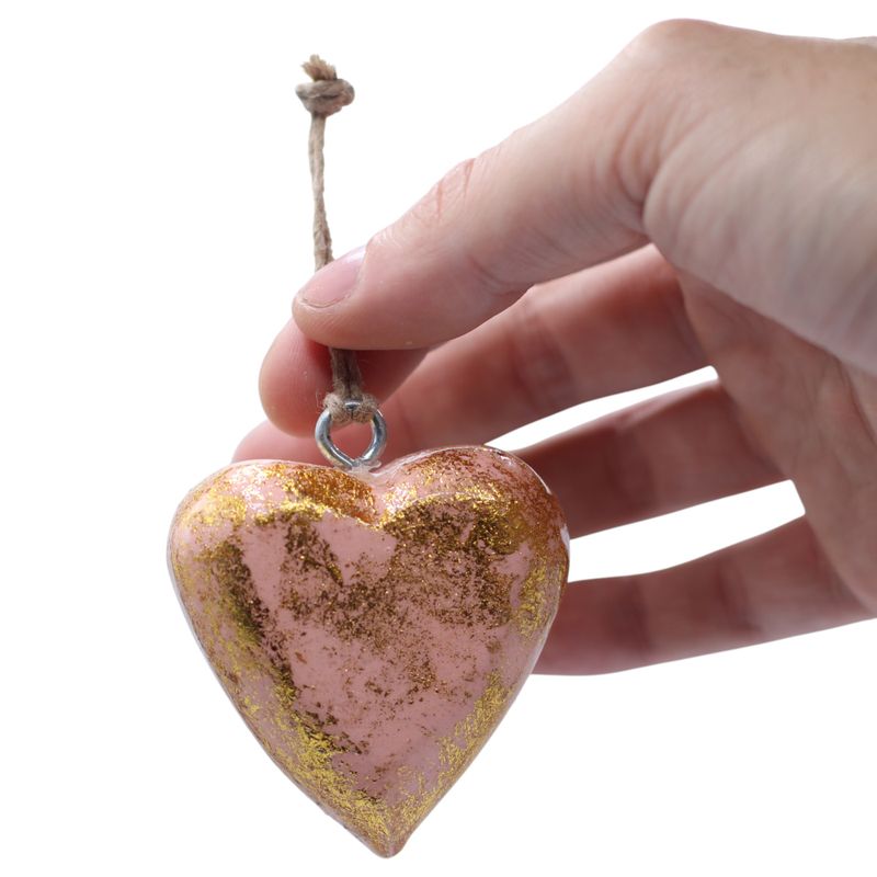 Large Decor Wood Hearts - Rose Gold (50) - in Display Jar