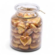 Large Decor Wood Hearts - Rose Gold (50) - in Display Jar