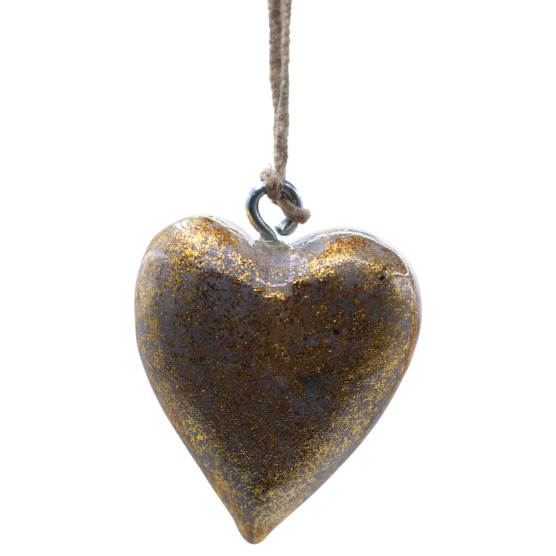 Large Decor Wood Hearts -  Lavender Gold (50) - in Display Jar
