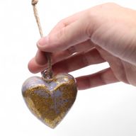 Large Decor Wood Hearts -  Lavender Gold (50) - in Display Jar