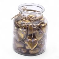 Large Decor Wood Hearts -  Lavender Gold (50) - in Display Jar