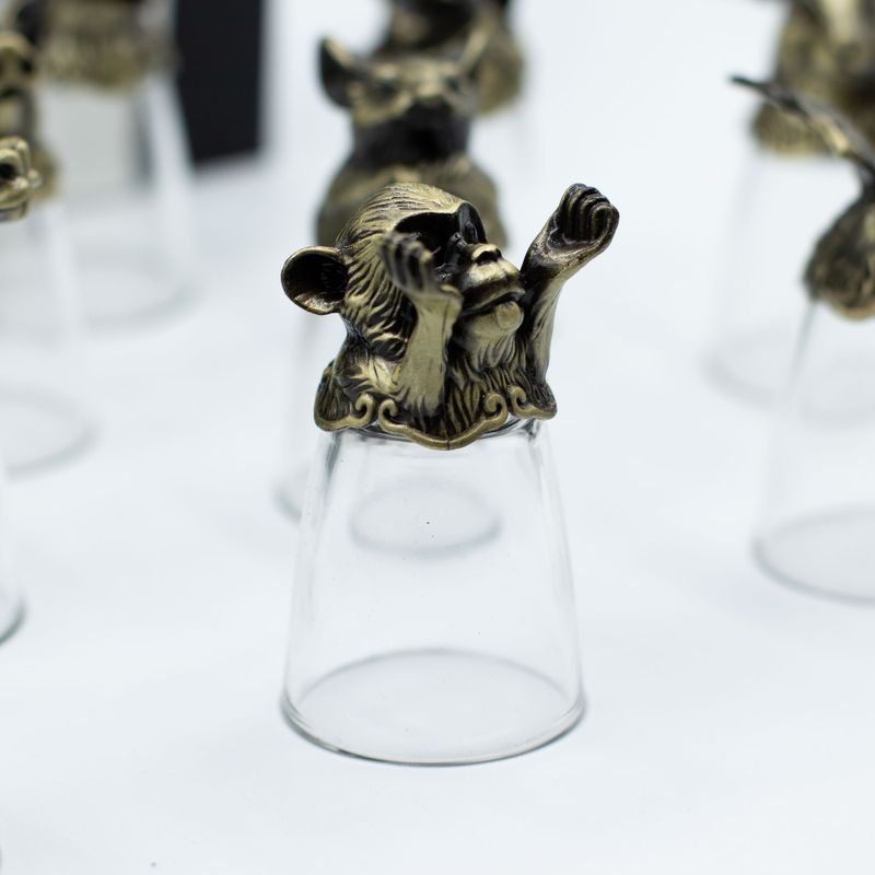 Gift Set of 12 Bottom Up Shot Glasses (25ml) - Chinese Zodiac Creatures