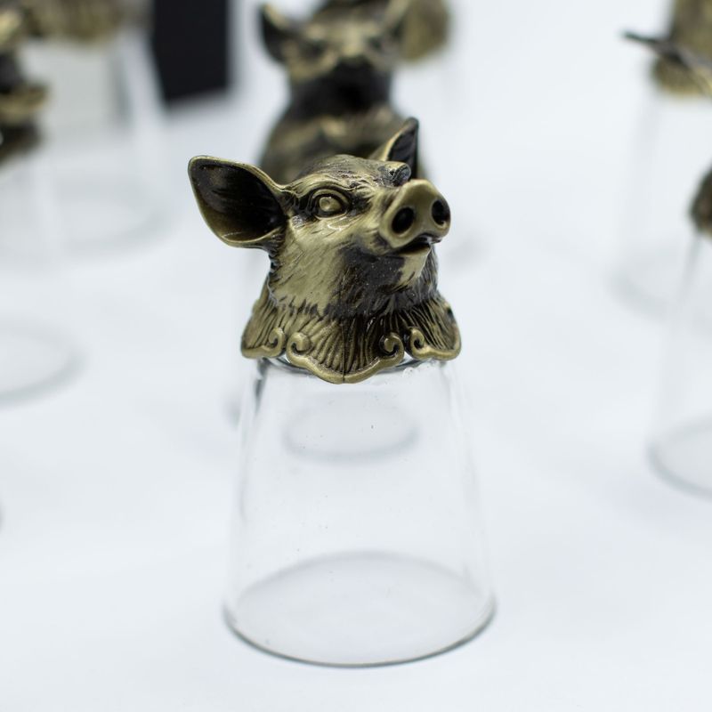 Gift Set of 12 Bottom Up Shot Glasses (25ml) - Chinese Zodiac Creatures