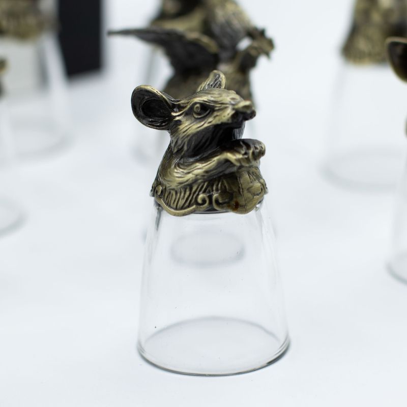 Gift Set of 12 Bottom Up Shot Glasses (25ml) - Chinese Zodiac Creatures