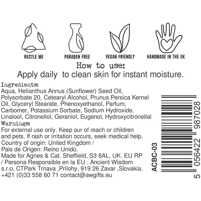 Agnes + Cat Hand & Body Cream - Japanese Bloom - 300ml
