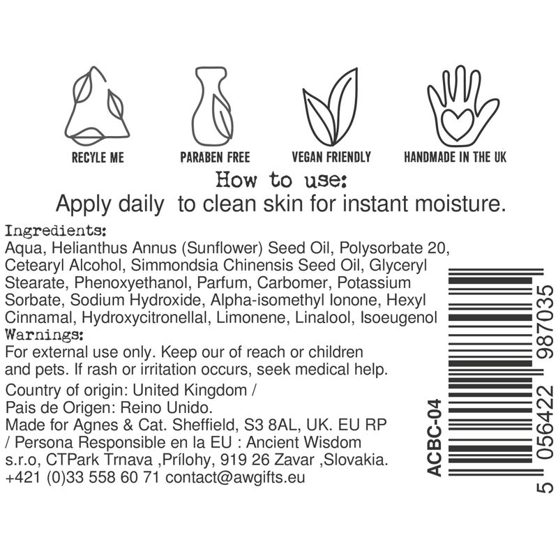 Agnes + Cat Hand & Body Cream - Moroccan Roll - 300ml