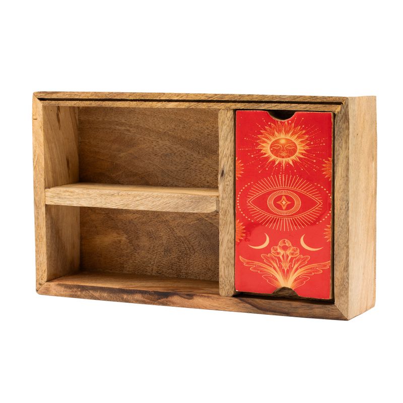 Three Section Tarot Box with Card Holder