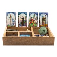 Four Section Tarot Box with Card Holder