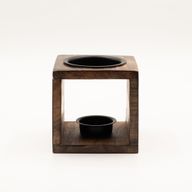 Square Mango Wood Oil Burner - Flower of Life