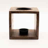 Large Square Mango Wood Oil Burner  - Tree of Life