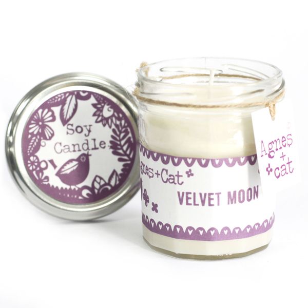 220g Soy Wax Jam Jar Candle - Velvet Moon