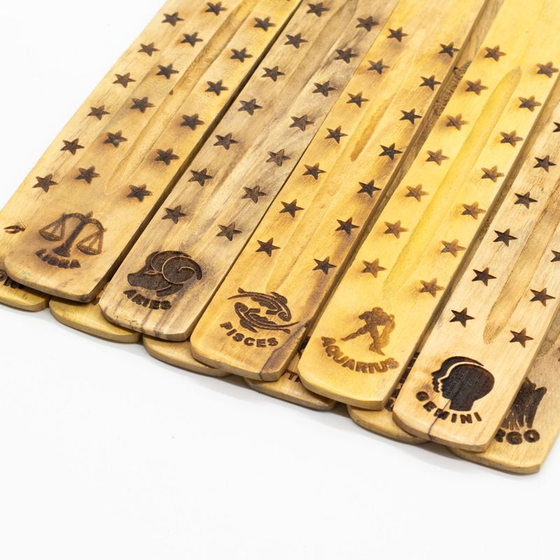 Natural Mango Wood  Ashcatcher - Assorted Zodiac Designs