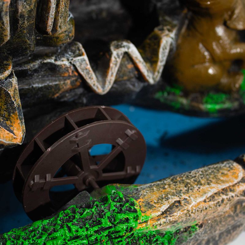 Tabletop Water Feature -30x20x35cm - Elephants in Love, Crystal Ball, Light & Watermill