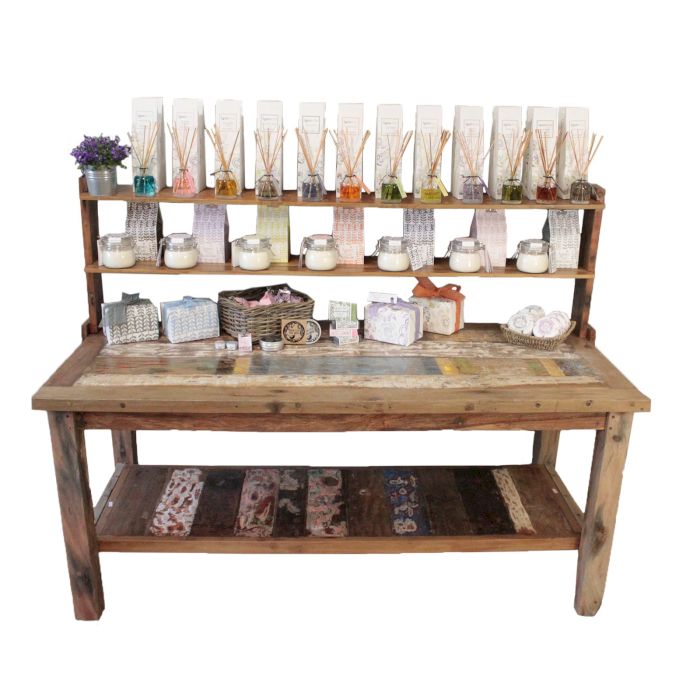 A&C 2.2m Standard Table with top shelf - Recycled