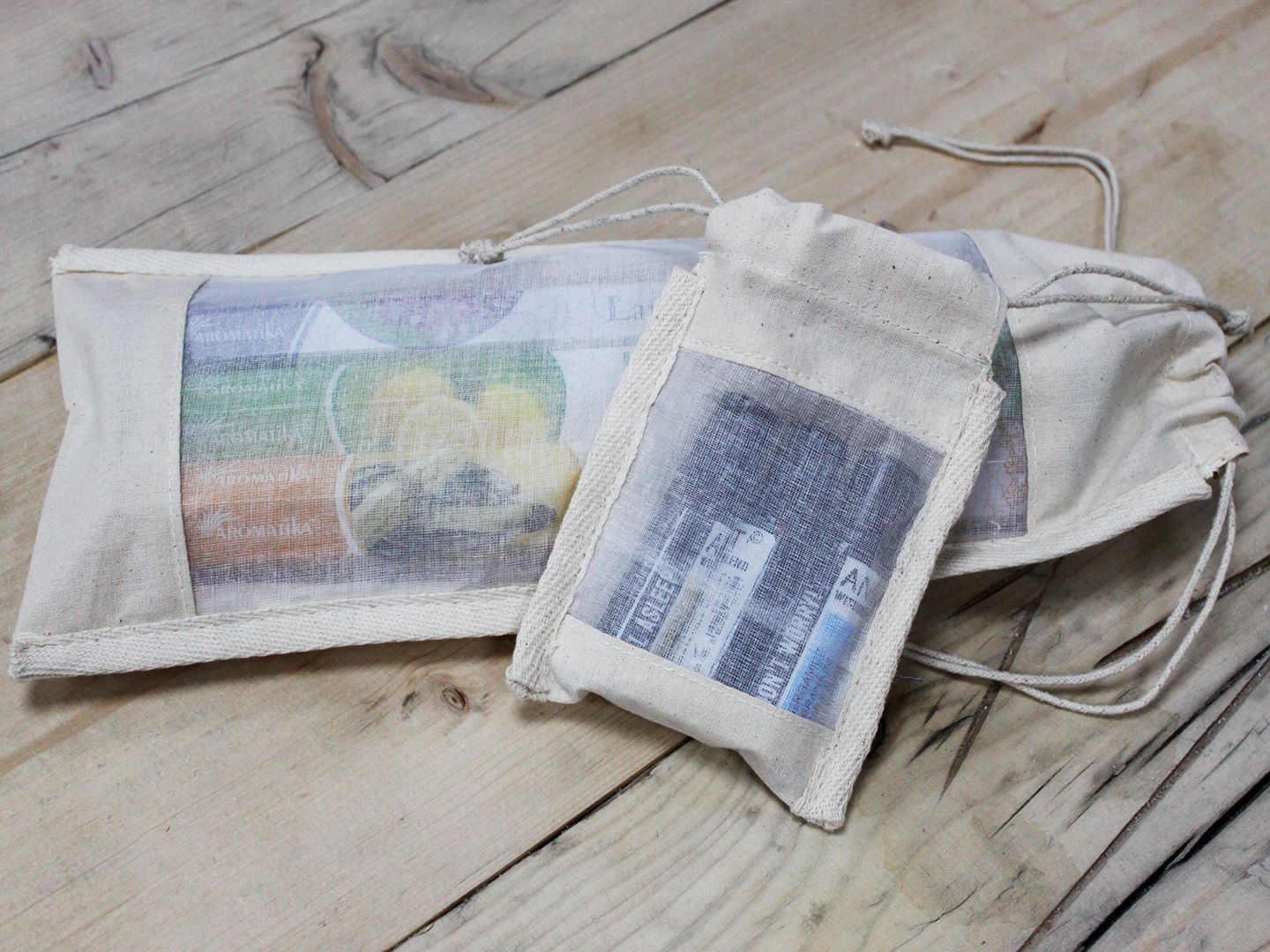Natural Pouches with See-through Cotton Window