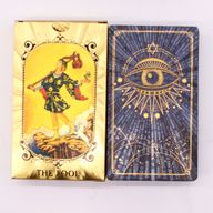 Blue & Gold Foil Tarot Card Set - All Seeing Eye - with booklet