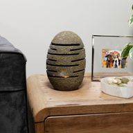 Natural Riverstone Candle Holder - Standing Stone Cut  (10x13x22cm)