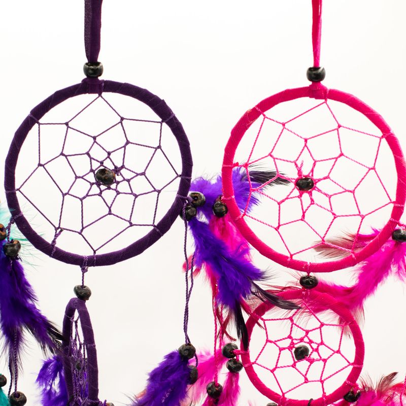 Bali Dreamcatchers - Medium Round - Turq/Pink/Purp