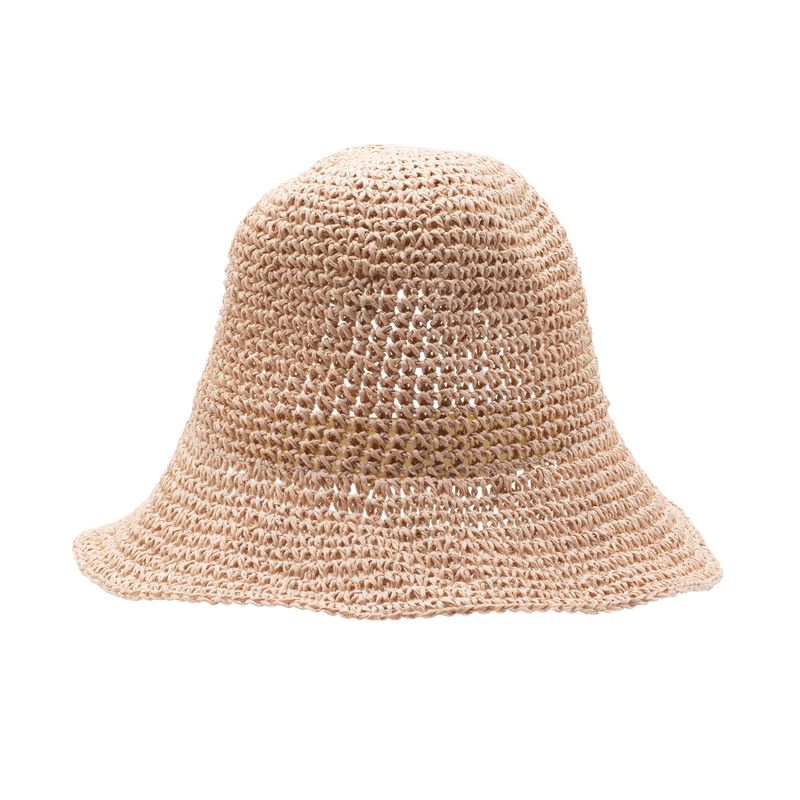 Floppy Straw Sun Hat - Rose Blush