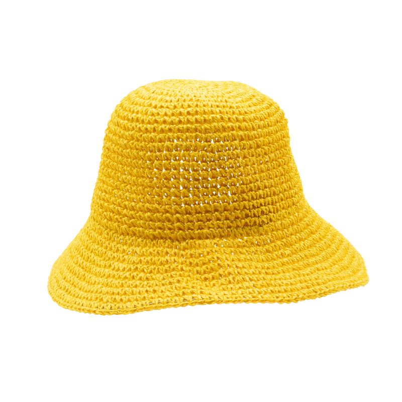Floppy Straw Sun Hat - Yellow