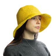 Floppy Straw Sun Hat - Yellow