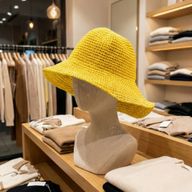 Floppy Straw Sun Hat - Yellow